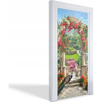 Fototapeta Samolepicí samolepící na dveře a nábytek Zahrada s pávem 95 x 205 cm