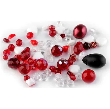 Korálek Skleněné korálky ramš broušené ohňovky Varianta: 2 červená, Balení: 50 g