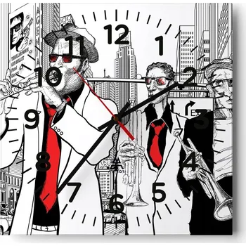 Hodiny Kuchyňské nástěnné hodiny 30x30 Jork Skleněné hodiny do obýváku Moderní Tiché