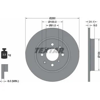 Brzdový kotouč Brzdový kotouč TEXTAR 92234203