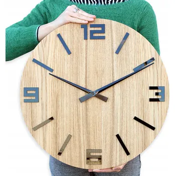 Hodiny DŘEVĚNÉ NÁSTĚNNÉ HODINY RUSTIKÁLNÍ 49 CM - tiché