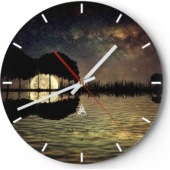 Hodiny Nástěnné hodiny do kuchyně 30x30 Krajina Skleněné hodiny do obýváku Tiché