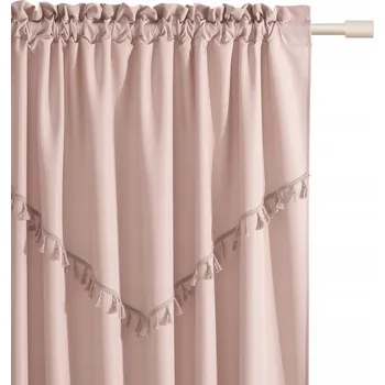 Obraz Závěsy hotové do obývacího pokoje na pásce žabky tunel Chloe 140x260 cm pudrová růžová