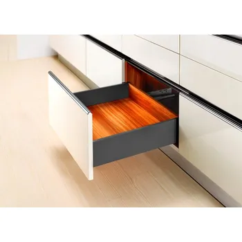 Úložný box ŠUPLÍK STŘEDNÍ SLIM BOX Push Open SYSTEM BOX ANTRACIT AMIX SB42/HD