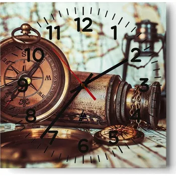 Hodiny Nástěnné hodiny do obýváku 40x40 Moře Voda Bezhluké Hodiny na skle Tiché