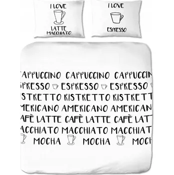 Povlečení MODERNÍ BAVLNĚNÉ POVLEČENÍ ANEEZA "COFFEE TIME" 200x220 (3 dílné)