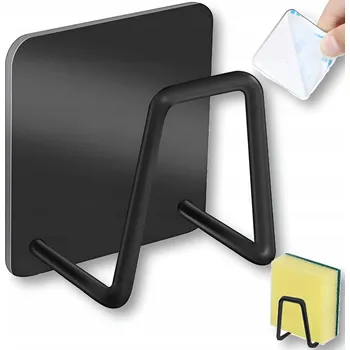 Odkapávač na nádobí Organizér do dřezu černý, nerezová ocel, samolepicí, 5 x 3,5 x 5 cm