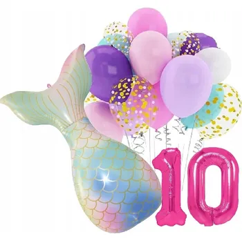 Balónek BALÓNKY sada na narozeniny 10 LET MOŘSKÁ PANNA