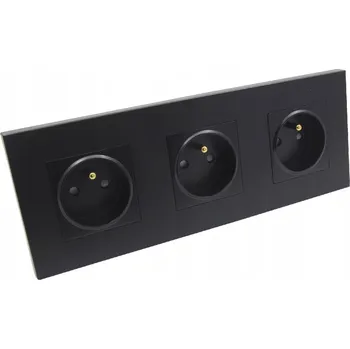 Elektrická zásuvka Černá nástěnná Elektrická Zásuvka B-line