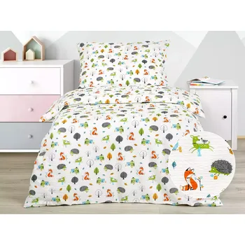 Povlečení Dětské krepové povlečení - zvířátka v lese 140x200+70x90