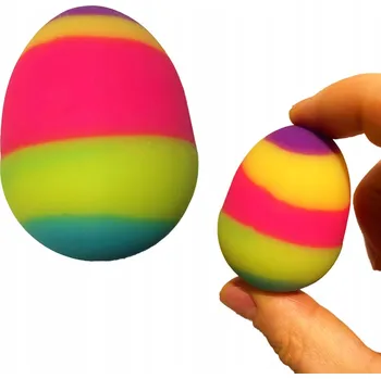 Hračka pro nejmenší 3 ks Skákací Duhový Míček Vejce Gumová Hračka