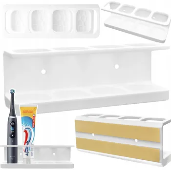 Držák na kartáček DRŽÁK NA ELEKTRICKÉ KARTÁČKY A PASTU NA ZEĎ SAMOLEPICÍ/ŠROUBOVACÍ