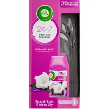 Osvěžovač vzduchu Air Wick FreshMatic Smooth Satin & Moon Lily - Jemný satén a měsíční lilie automatický sprej 250 ml