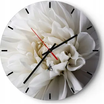 Hodiny Nástěnné hodiny do kuchyně 30x30 Květina Skleněné hodiny do obýváku Loft Tiché