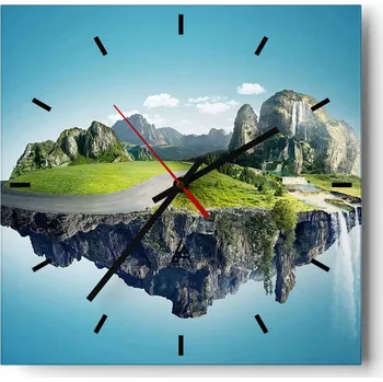 Hodiny Velké nástěnné hodiny 40x40 Fantasy Skleněné hodiny Čtvercové Tiché