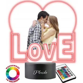 Lampička 3D LED Noční Lampa s potiskem valentýnský Dárek