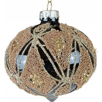 Vánoční ozdoba VÁNOČNÍ KOULE MIX 2 WZ ČERNO-ZLATÁ 8 CM