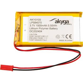Článková baterie Li-Po baterie LP584070 Akyga AKY0105 3,7V / 1500mAh PCM JST 2-pinový konektor 150mm