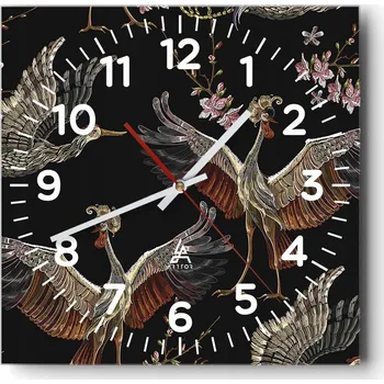 Hodiny Kuchyňské nástěnné hodiny 30x30 Abstrakce Skleněné hodiny do obýváku Moderní Tiché