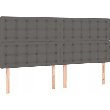 Čelo postele šedé, umělá kůže, 100x78/88cm, sada 4 ks