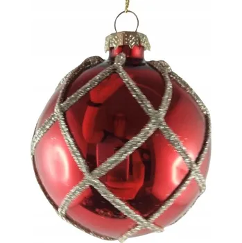 Vánoční ozdoba VÁNOČNÍ KOULE SKLENĚNÁ 8CM MIX 3 NA VÝBĚR
