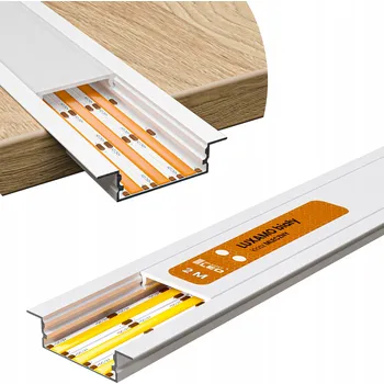 LED osvětlení LED hliníkový profil pro pásky, široký, zapuštěný, eloxovaný, pro 3 pásky, 2M