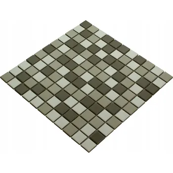 Keramická mozaika Englass 30 x 30 cm bílá, odstíny šedé a stříbrná