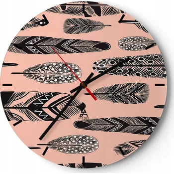 Hodiny Velké nástěnné hodiny 40x40 Abstrakce Skleněné hodiny Kulatý Tiché