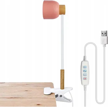 Lampička LANMOU LED Stolní Lampa s Klipem Růžová 40cm