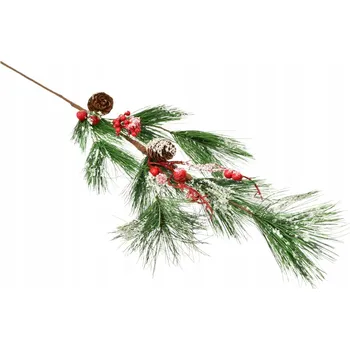 umělá květina Větvička borovice zasněžená 62 cm