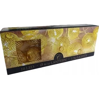 Vánoce LED řetěz girlanda koule kovové dekorativní osvětlení