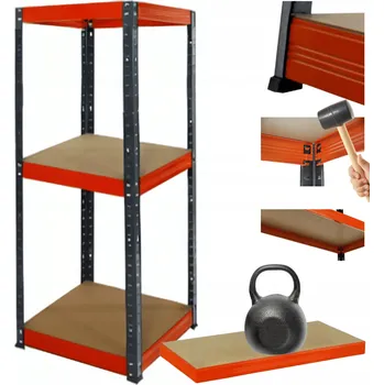 Dílenský regál Kovový regál do garáže, skladu HELIOS 106x30x30 cm, 3 police, nosnost 175 kg na polici