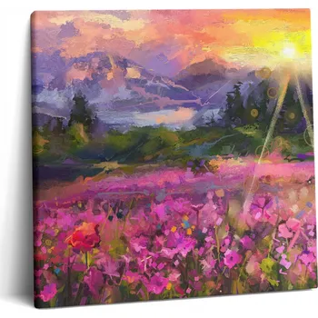 Obraz Fotoobraz na plátně Canvas Do Kuchyně K Zavěšení Louka Při Západu Slunce