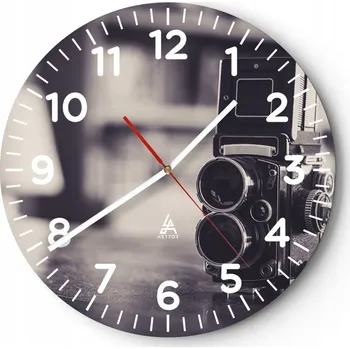 Hodiny Nástěnné hodiny do obýváku 40x40 Retro Kulatý Skleněné hodiny Loft Tiché