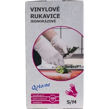 Vyšetřovací rukavice Q Home rukavice(50ks/kra)S/M jednorázové