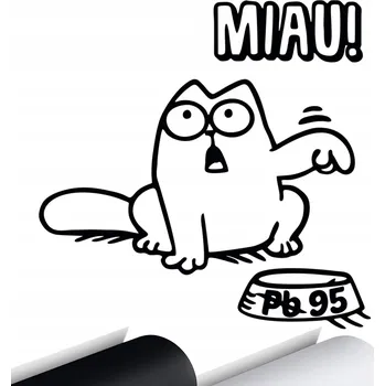 Samolepicí dekorace na vozidlo NÁLEPKA na auto VÍČKO NÁDRŽE Kot Simon PB 95 14cm