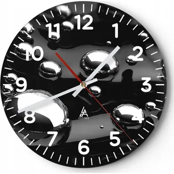 Hodiny Nástěnné hodiny do obýváku 40x40 Abstrakce Kulatý Skleněné hodiny Loft Tiché