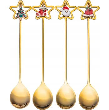 Příbor Lžičky Altom Design Zlaté lžičky na kávu, čaj - Hvězdičky, 4 ks