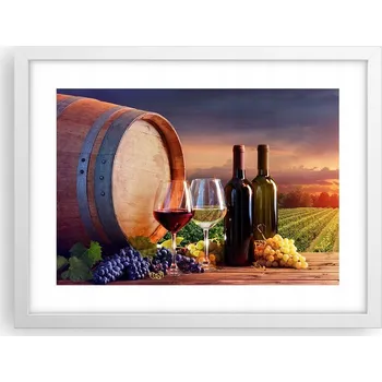 Obraz Obraz plakát v bílém rámu do obýváku 40x30 vinice foto plakáty na zeď