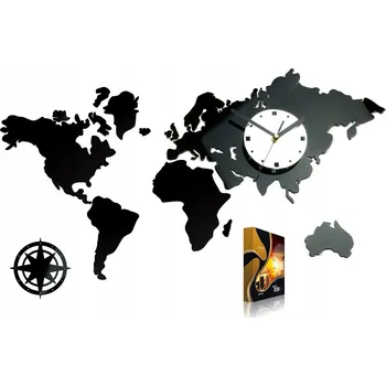 Hodiny Nástěnné hodiny s mapou světa 70 cm, moderní design, tiché, nalepovací