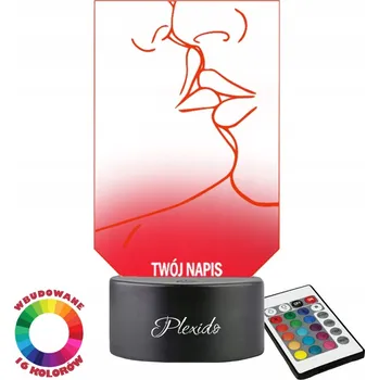 Lampička Valentýnský Dárek Noční Lampa s polibkem, dárek pro něj, LED gravírování