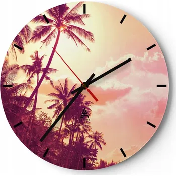 Hodiny Nástěnné hodiny do kuchyně 30x30 Krajina Skleněné hodiny do obýváku Tiché