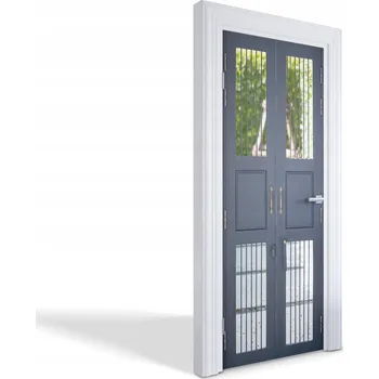 Fototapeta Dekorativní samolepka maskující na dveře skříně nábytku Modré dveře 75x205 cm