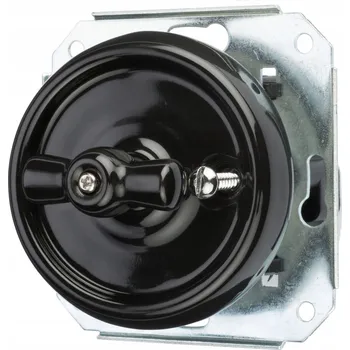 vypínač Keramický otočný schodišťový vypínač pod omítku, černý – NOVINKA