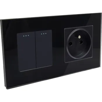 Elektrická zásuvka ELEKTRICKÁ ZÁSUVKA PLUS VYPÍNAČ 2G SKLO