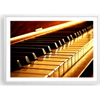 Obraz Plakát v bílém rámu do obýváku ložnice 70x50 hudba moderní obraz