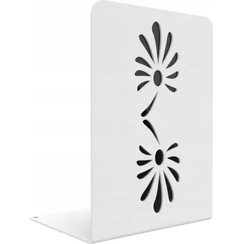 Obraz Podpěrka na knihy - KVĚTINY - bílá