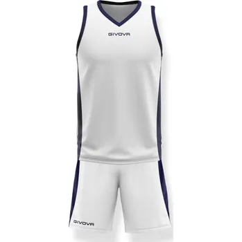 Fotbal Basketbalový komplet GIVOVA POWER, barva 0304 bílá - tmavě modrá, velikost M