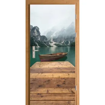 Fototapeta LOĎKA HORSKÉ JEZERO nálepka na dveře dýha