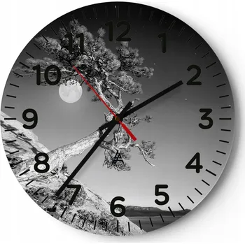 Hodiny Kuchyňské nástěnné hodiny 30x30 Krajina Moderní Skleněné hodiny do obýváku Tiché